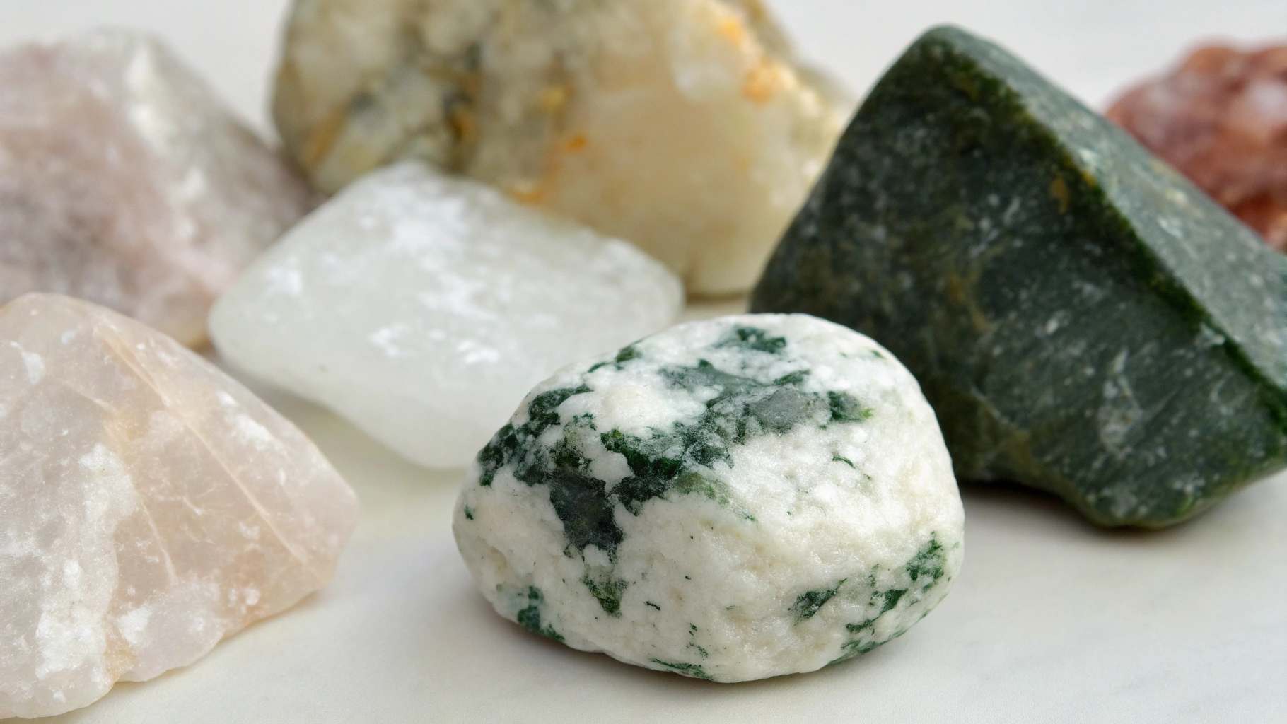 Ágata Musgo branco com verde escuro